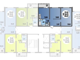 Продается 2-комнатная квартира ЖК Город у моря, литер 17, 58.37  м², 7488999 рублей