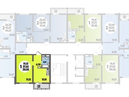 Продается 1-комнатная квартира ЖК Город у моря, литер 19, 38.58  м², 6482000 рублей