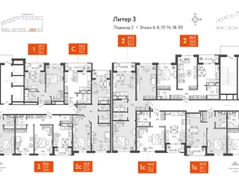 Продается 2-комнатная квартира ЖК Все Свои VIP, литера 3, 64.2  м², 14894400 рублей