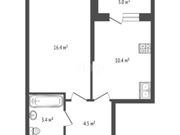 Продается 1-комнатная квартира Западный Обход ул, 31.8  м², 4300000 рублей