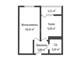 Продается 1-комнатная квартира Заполярная ул, 35.5  м², 4400000 рублей