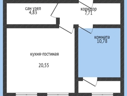 Продается 1-комнатная квартира Скандинавская ул, 44.5  м², 4700000 рублей