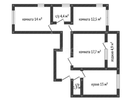 Продается 3-комнатная квартира Венецианская ул, 75.7  м², 7116000 рублей