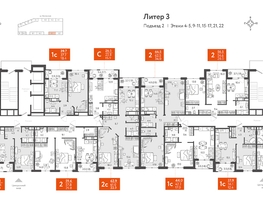 Продается 1-комнатная квартира ЖК Все Свои VIP, литера 3, 43.7  м², 11449400 рублей