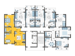 Продается 2-комнатная квартира ЖК Горный квартал, литера 3, 61.2 м², 17509320 рублей