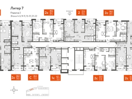 Продается 1-комнатная квартира ЖК Все Свои VIP, литера 7, 40.4 м², 10988800 рублей