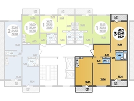 Продается 3-комнатная квартира ЖК Восточный, литера 47, 88.19 м², 10230040 рублей