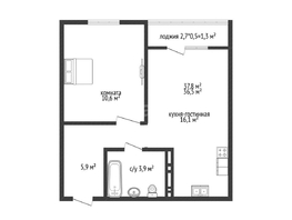 Продается 1-комнатная квартира ЖК Дыхание, литер 15, 36.5  м², 4120000 рублей