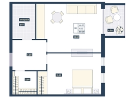 Продается 1-комнатная квартира ГК AZIMUT Парк Отель Лучи Анапы, 50.2  м², 19728600 рублей