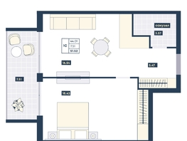 Продается 1-комнатная квартира ГК AZIMUT Парк Отель Лучи Анапы, 51.52  м², 20298880 рублей