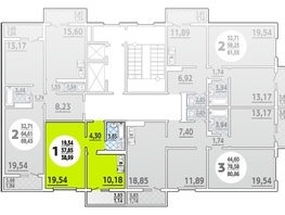 Продается 1-комнатная квартира ЖК Горгиппия, литера 10, 38.99  м², 6300000 рублей