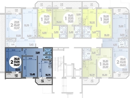 Продается 2-комнатная квартира ЖК Восточный, литера 30, 56.07  м², 7324139 рублей