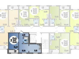 Продается 2-комнатная квартира ЖК Молодежный 2, литера 12, 43.46  м², 5893176 рублей