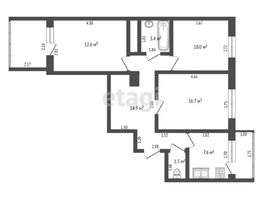 Продается 3-комнатная квартира Садовая ул, 67  м², 6500000 рублей