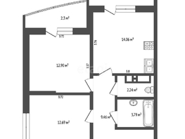 Продается 2-комнатная квартира Петра Метальникова ул, 55.1  м², 6500000 рублей