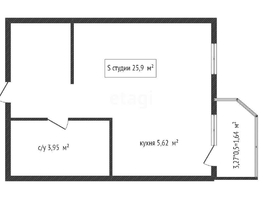 Продается Студия ЖК Губернский, литера 4, 25.9  м², 3800000 рублей