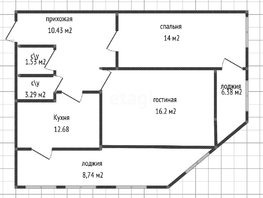 Продается 2-комнатная квартира ЖК Достояние, литера 10, 57.2  м², 7700000 рублей