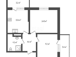 Продается 2-комнатная квартира Героя Пешкова ул, 62  м², 9800000 рублей