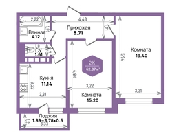 Продается 2-комнатная квартира ЖК Левада, литера 6, 62.07  м², 8548237 рублей