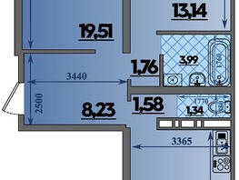 Продается 2-комнатная квартира ЖК Город у моря, литера 21, 66.72  м², 9588000 рублей