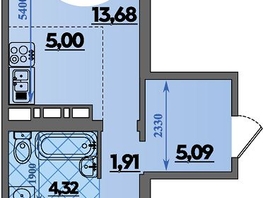 Продается 2-комнатная квартира ЖК Город у моря, литера 19, 44.27 м², 8172242 рублей