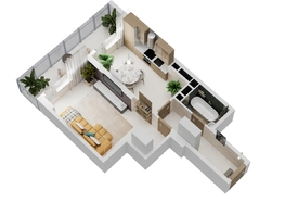 Продается 1-комнатная квартира ЖК Золотой Берег, литер 1, 43.38 м², 9803880 рублей