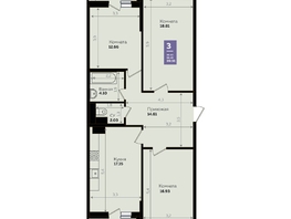 Продается 3-комнатная квартира ЖК Левада, литера 8, 87.2 м², 9512727 рублей