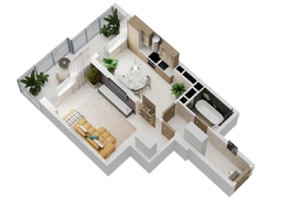 Продается 1-комнатная квартира ЖК Золотой Берег, литер 1, 42.93 м², 9702180 рублей
