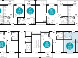 Продается 2-комнатная квартира ЖК Флора, 4 этап, 51.5  м², 17803550 рублей