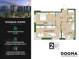Продается 2-комнатная квартира ЖК DOGMA PARK (Догма парк), литера 20, 54.1 м², 7364525 рублей
