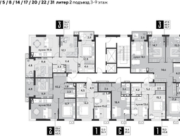 Продается 3-комнатная квартира ЖК Парк Победы 2, литера 20, 92.7 м², 13172670 рублей