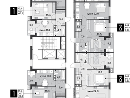 Продается 1-комнатная квартира ЖК Парк Победы 2, литера 21, 47.7 м², 8495370 рублей