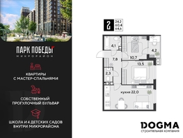Продается 2-комнатная квартира ЖК Парк Победы 2, литера 21, 64.6 м², 10116360 рублей