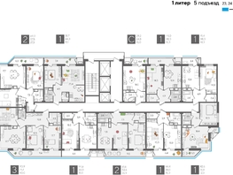 Продается 2-комнатная квартира ЖК Рекорд 2, литера 1, 61.6  м², 12683440 рублей