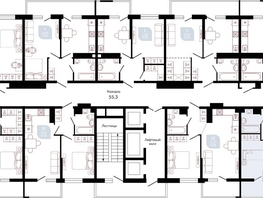 Продается 2-комнатная квартира ЖК Отражение, 2 очередь литера 3, 63.7 м², 7620450 рублей