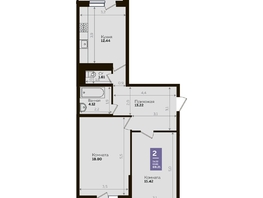 Продается 2-комнатная квартира ЖК Левада, литера 8, 65.6 м², 7608174 рублей