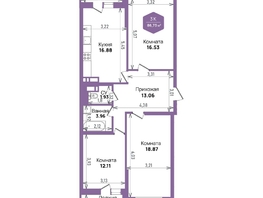 Продается 3-комнатная квартира ЖК Левада, литера 6, 86.73  м², 9568582 рублей