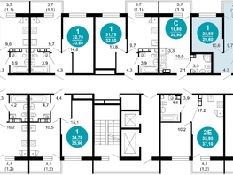 Продается 1-комнатная квартира ЖК Флора, 4 этап, 29.6 м², 13349600 рублей