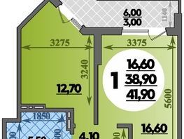 Продается 1-комнатная квартира ЖК Парк у дома, литера 7.2, 41.9 м², 7180000 рублей