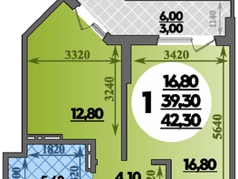 Продается 1-комнатная квартира ЖК Парк у дома, литера 7.2, 42.3 м², 7460000 рублей