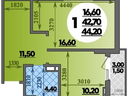 Продается 1-комнатная квартира ЖК Парк у дома, литера 7.2, 44.2 м², 7779999 рублей