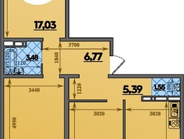 Продается 3-комнатная квартира ЖК Молодежный 2, литера 14, 82.33  м², 9517348 рублей