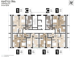 Продается 1-комнатная квартира ЖК DOGMA PARK (Догма парк), литера 19, 47.3  м², 8216010 рублей