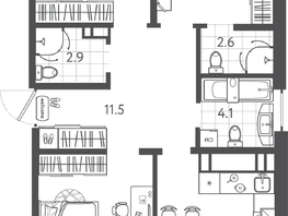 Продается 3-комнатная квартира ЖК Все Свои VIP, литера 3, 90.45 м², 21888900 рублей
