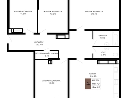 Продается 4-комнатная квартира ЖК Сердце, 124.45 м², 52891250 рублей