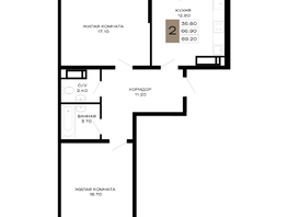 Продается 2-комнатная квартира ЖК Сердце, 69.2  м², 25950000 рублей