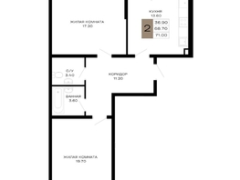 Продается 2-комнатная квартира ЖК Сердце, 71  м², 26625000 рублей