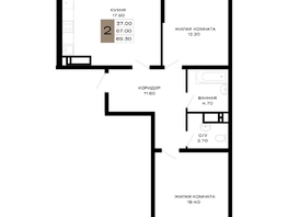 Продается 2-комнатная квартира ЖК Сердце, 69.3  м², 28759500 рублей