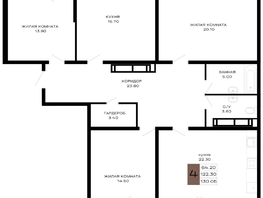 Продается 4-комнатная квартира ЖК Сердце, 130.05 м², 54621000 рублей