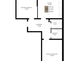 Продается 2-комнатная квартира ЖК Сердце, 69.8  м², 26175000 рублей